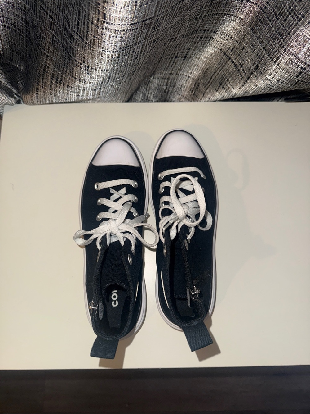 Converse Chuck Taylor All Star Lugged Black and White High-Top Platform Sneakers - Picture 5 of 12
